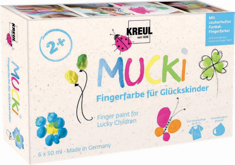 KREUL Gouache aux doigts 'MUCKI' pour enfants chanceux