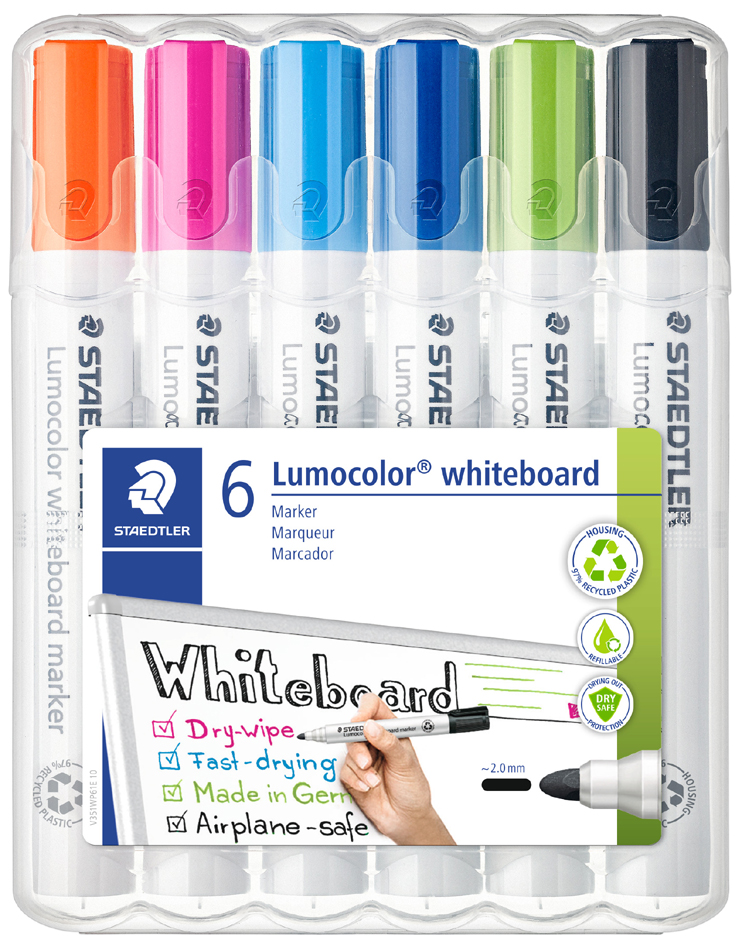 STAEDTLER Marqueur tableau blanc 351 Lumocolor, étui de 6