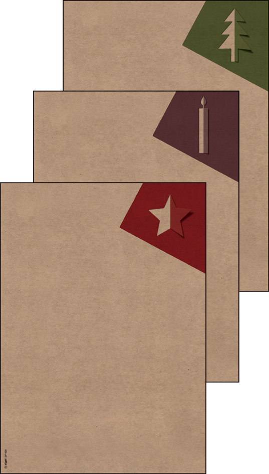 sigel Set d'enveloppes à motif de Noël 'Cut-out style', long