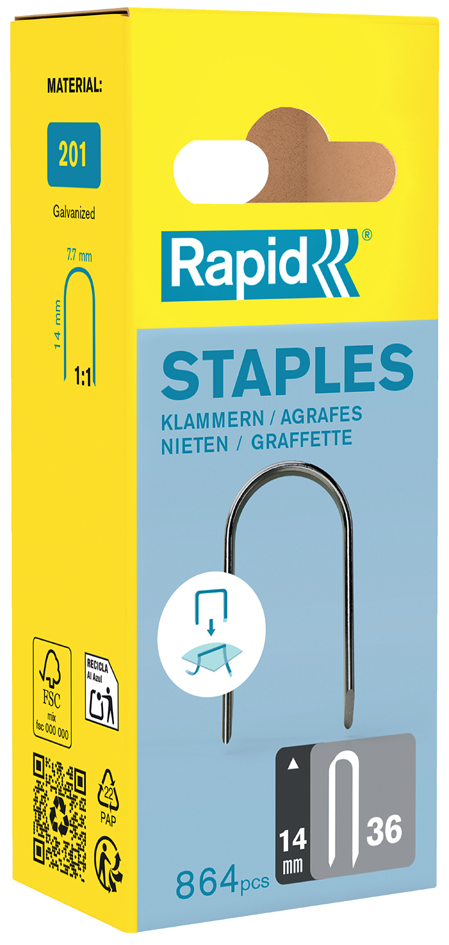 Rapid Agrafe câble no. 36, 14 mm, galvanisé