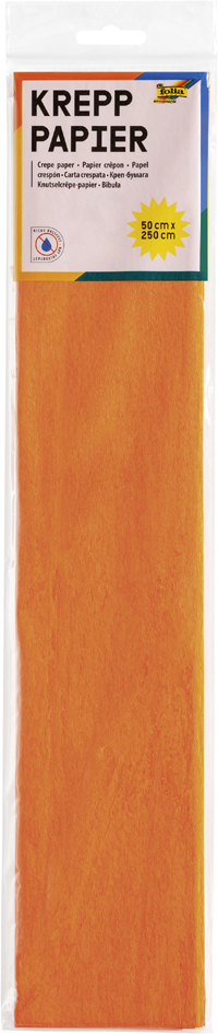 folia Papier crépon en couches, 500mmx2,5m, orange rougeâtre