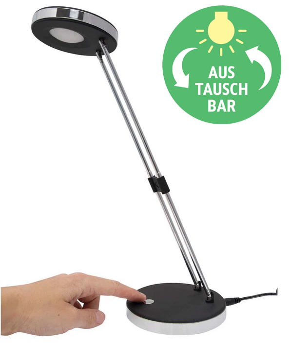 MAUL Lampe de bureau à LED MAULpuck, socle, noir socle noir 5 watts 6.500 K 220-240 V E