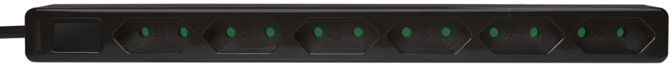 LogiLink Multiprise Euro, 6 prises, sans interrupteur, noir