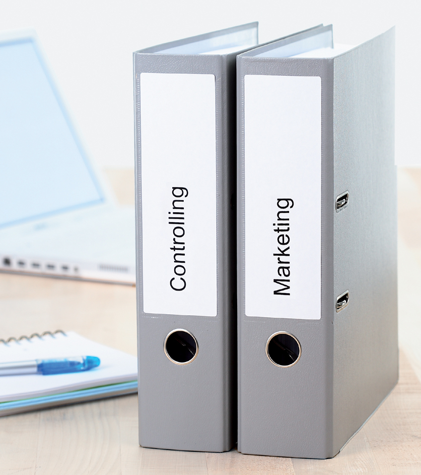 Etiquettes pour dos de classeur SPECIAL, utilisation
