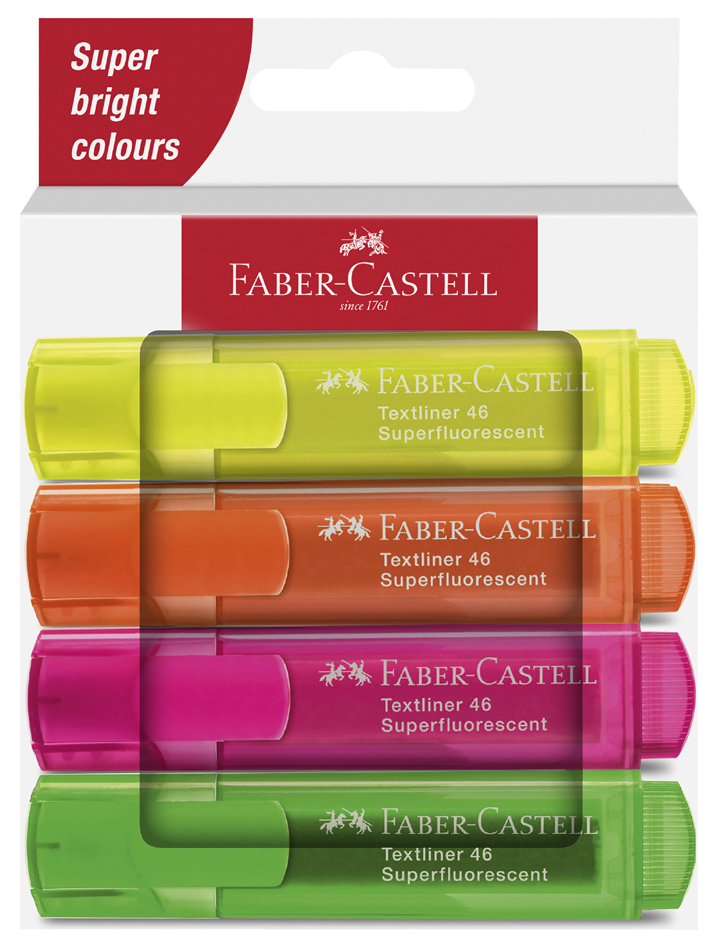 FABER-CASTELL Surligneur TEXTLINER 1546, étui en carton de 4