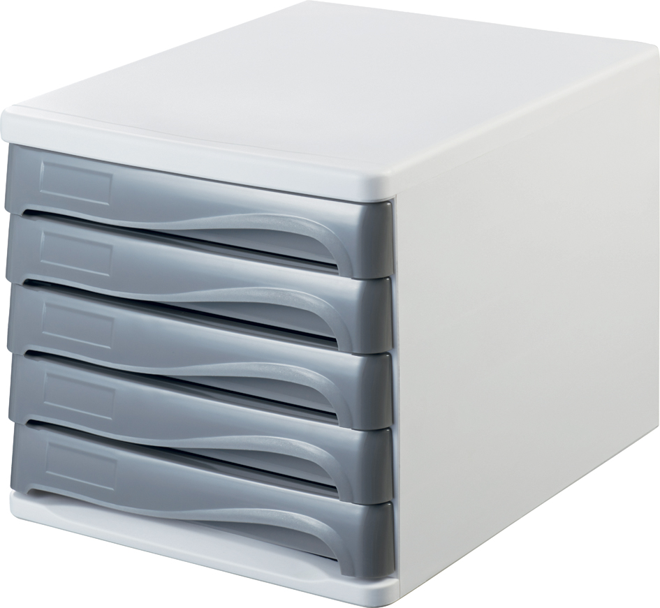 helit Module de classement 'the wave', 5 tiroirs, blanc/gris