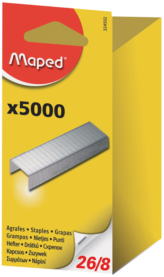Maped Agrafes 26/8, grand paquet, zingué