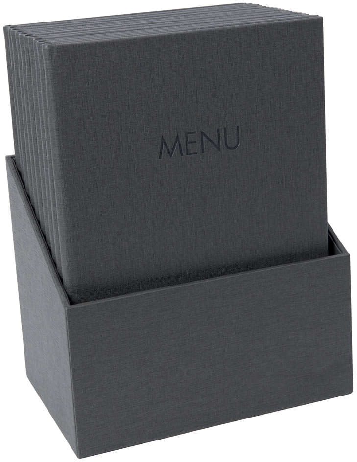 sigel Chemise pour menu 'MENU', A4, boîte de 10, anthracite