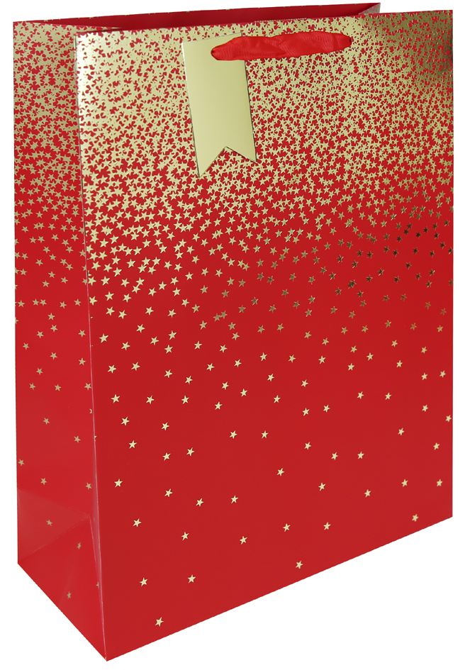Clairefontaine Sac cadeau de Noël 'Pluie d'étoiles rouge'