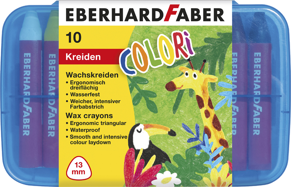 EBERHARD FABER Craie de cire triangulaire COLORI, étui de 10