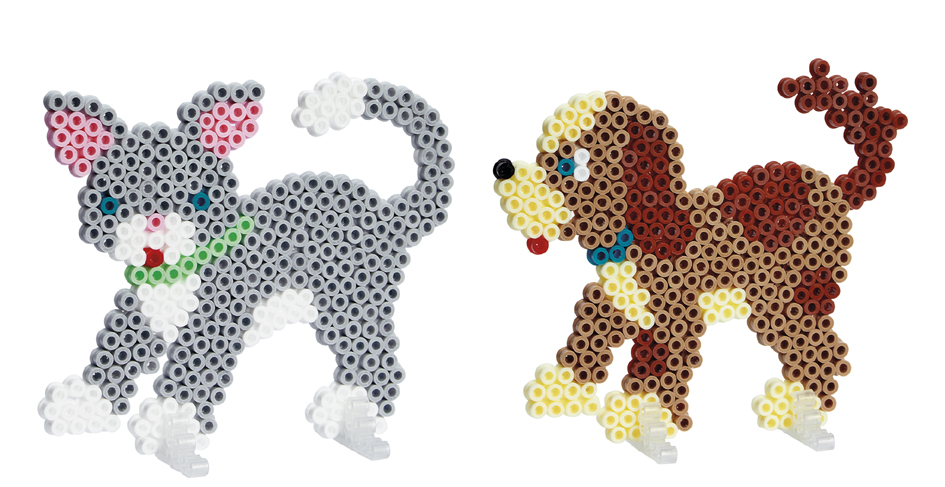 Visuel de référence : Perles à repasser midi "Chien & chat"