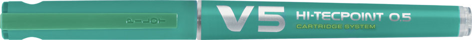 Stylo roller V5 Hi-Tecpoint, rechargeable, vert