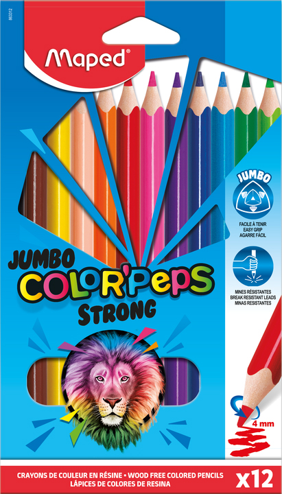 Maped Crayon de couleur triangulaire JUMBO COLOR'PEPS STRONG
