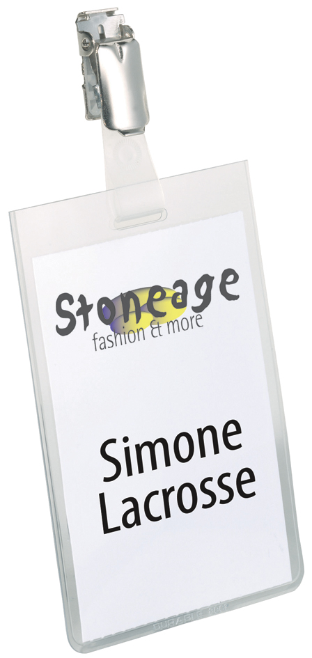 DURABLE Badge nominatif, fermé en haut, 60 x 90 mm