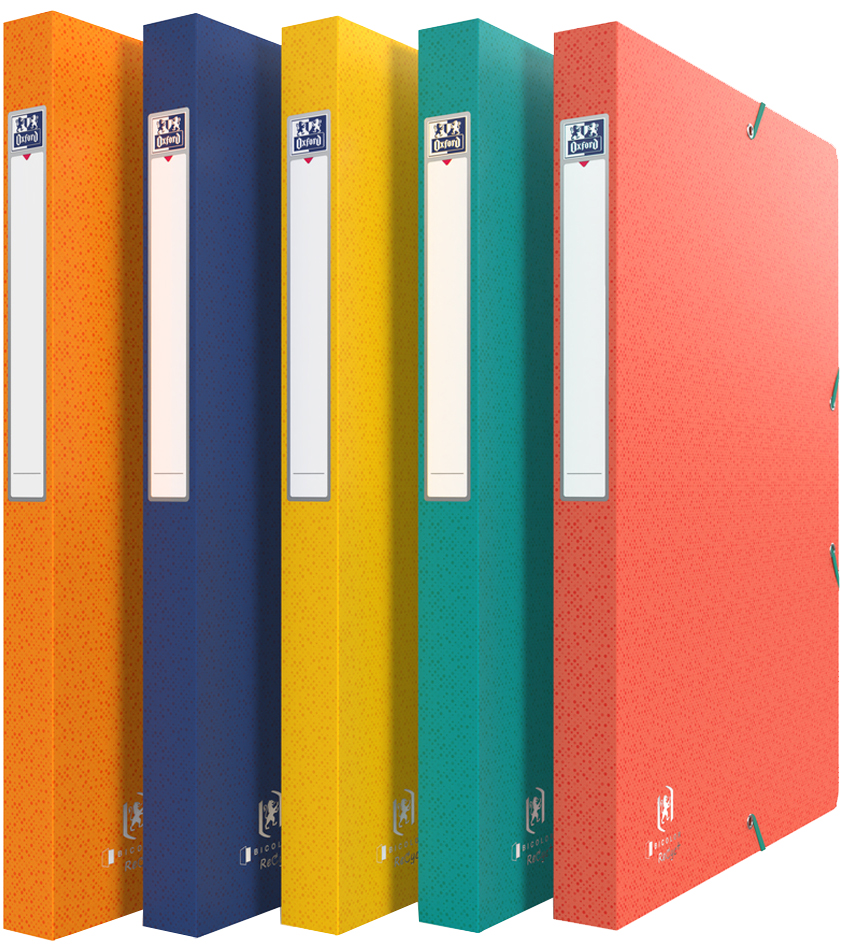 Oxford Boîte de classement Bicolor Recyc+, A4, assorti