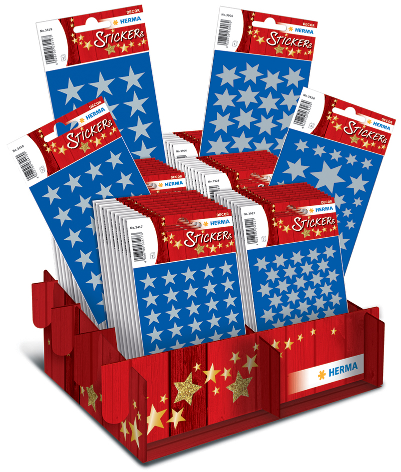 HERMA Autocollants de Noel DECOR 'étoiles argentées', dans