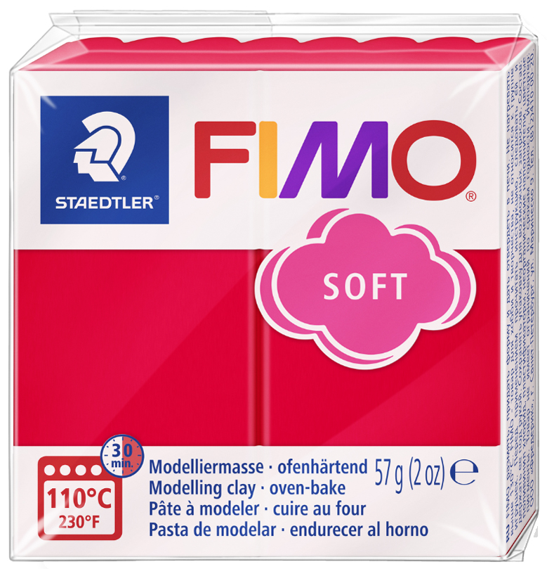 FIMO Pâte à modeler SOFT, à cuire, 57 g, rouge indien
