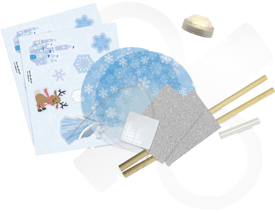 Kit lanterne à fabriquer "Princesse des glaces", contenu