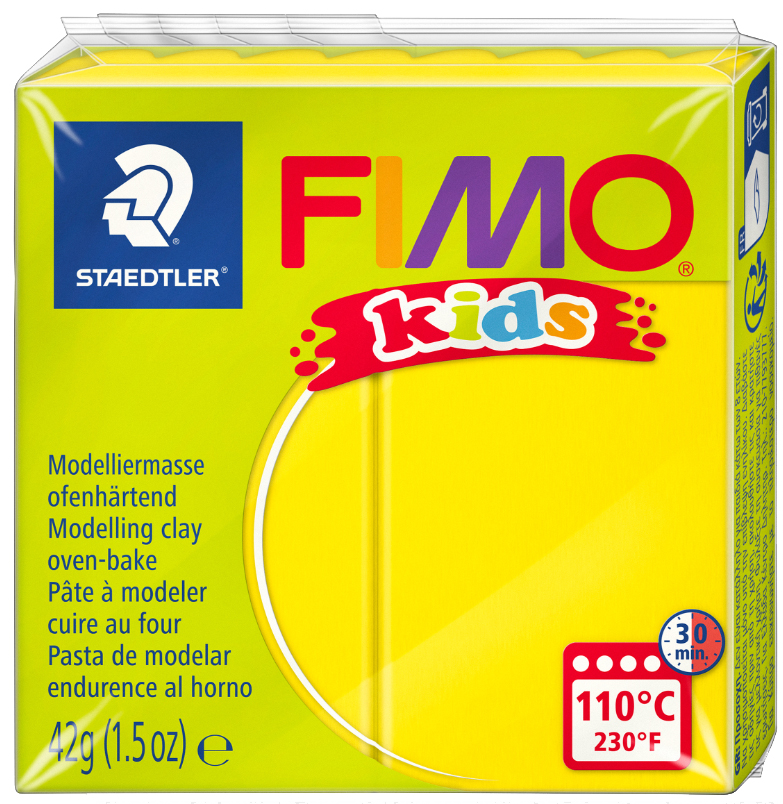 FIMO kids Pâte à modeler, à cuire au four, 42 g, jaune