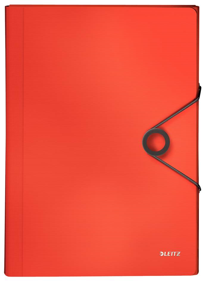 LEITZ Trieur ménager Solid, A4, PP, 6 compartiments, rouge