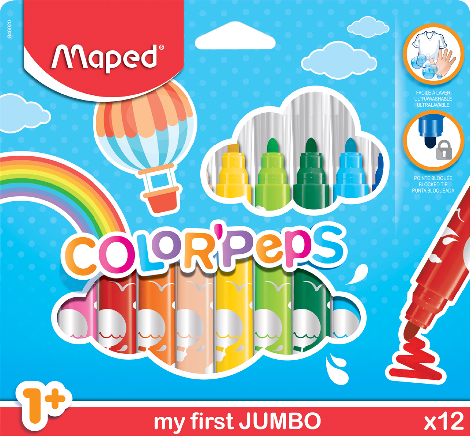 Maped my first Feutre COLOR'PEPS JUMBO, étui carton de 12