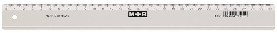 M+R Règle en plastique, longueur: 300 mm, étroit,transparent