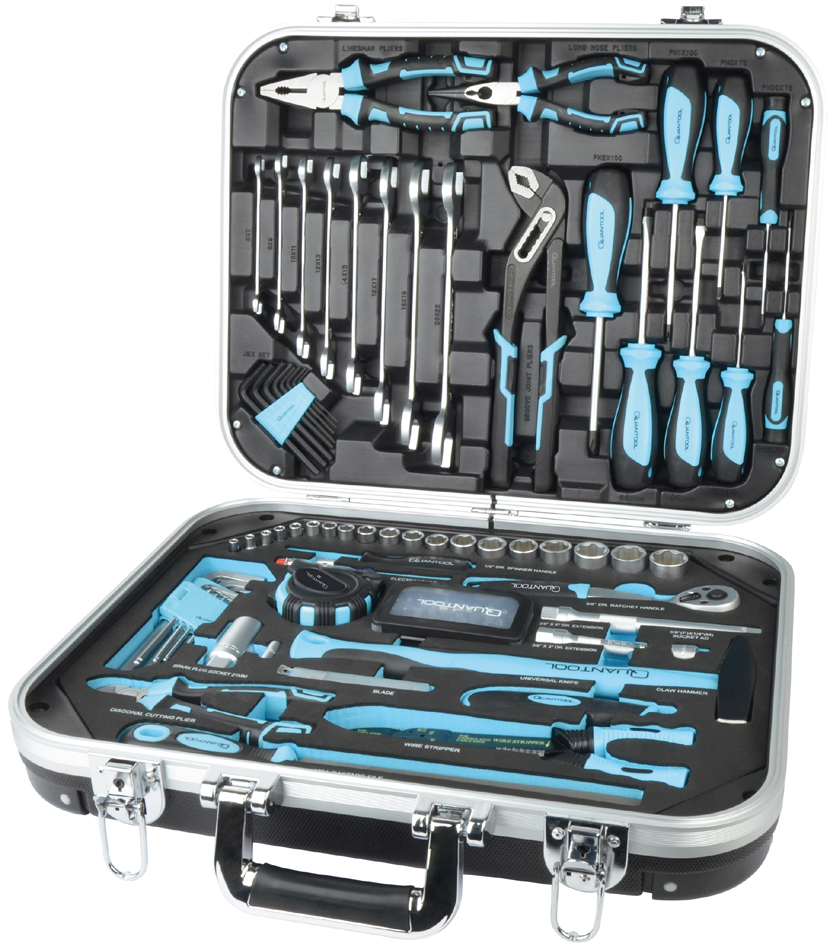 QUANTOOL Jeu d'outils, mallette de 110 pièces