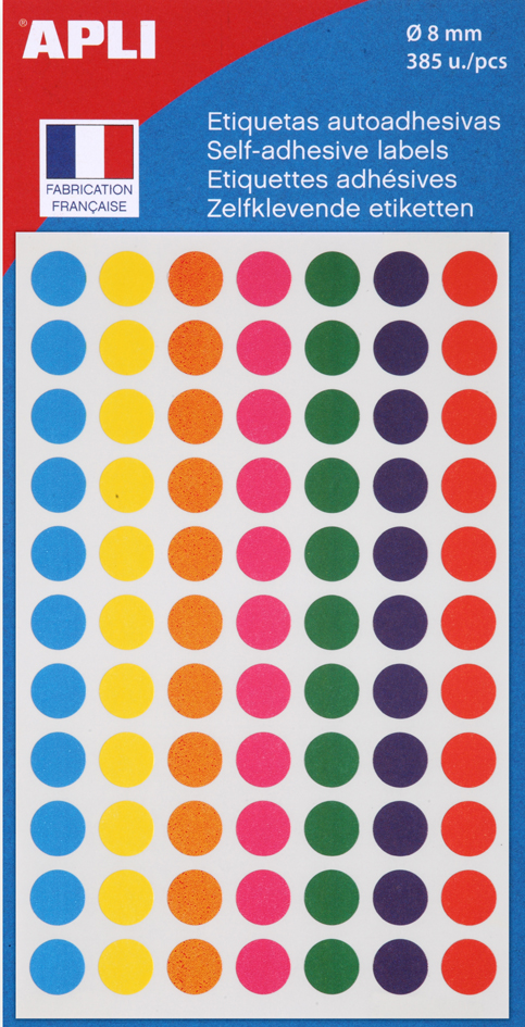 APLI Pastille de signalisation, diamètre: 8 mm, assorti