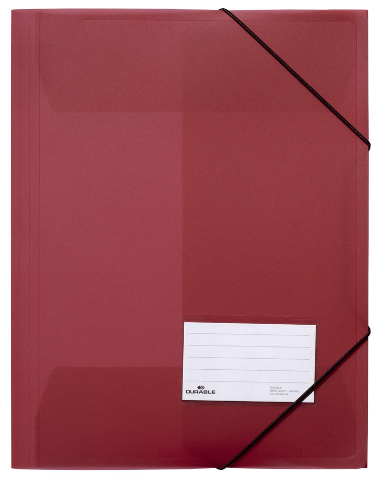 DURABLE Chemise à élastiques, A4, PP, rouge