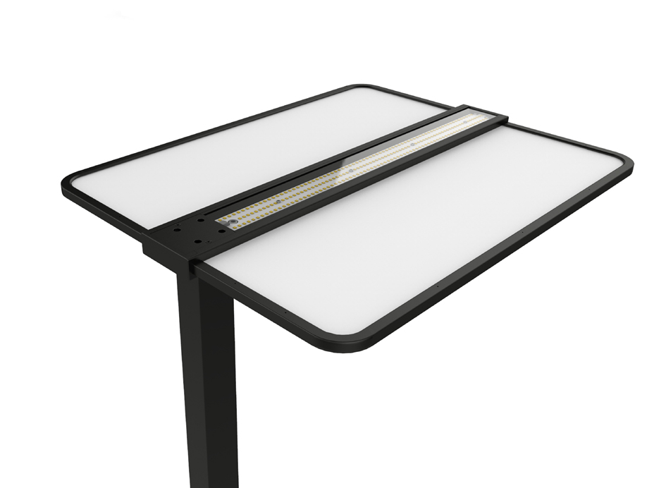 Vue détaillée: tête du luminaire