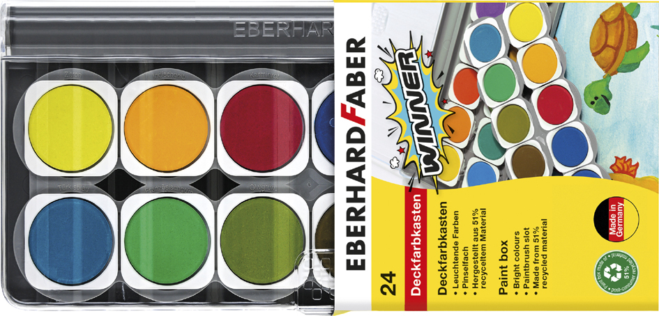 EBERHARD FABER Boîte de peinture WINNER, 24 couleurs