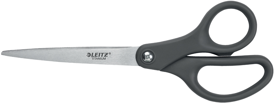 LEITZ Ciseaux Titanium, longueur: 180 mm, rond, gris