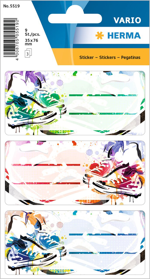 HERMA Étiquette pour livres VARIO 'Chucks', 76 x 35 mm