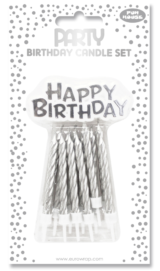Clairefontaine Bougie d'anniversaire Happy Birthday, argent