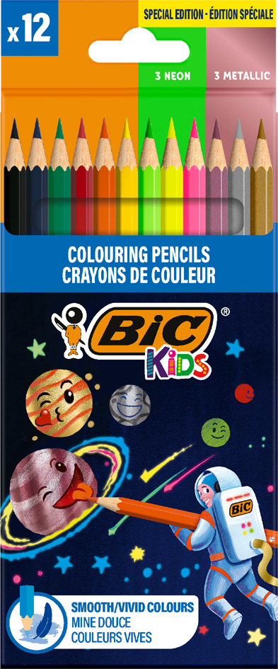 Crayon de couleur Cosmo, étui en carton de 12