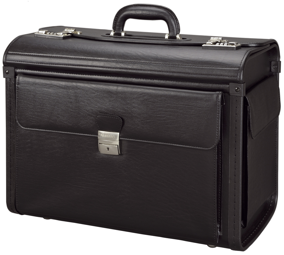 Alassio Valise pour pilotes 'VICENZA', simili cuir, noir