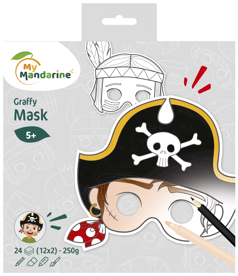 My Mandarine Carnet de coloriage Graffy Pop Mask 'Boy'
