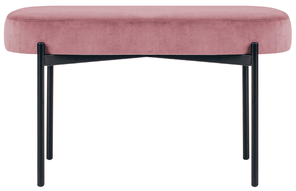 PAPERFLOW Banc oval GAIA, taille M, habillage velours, rose