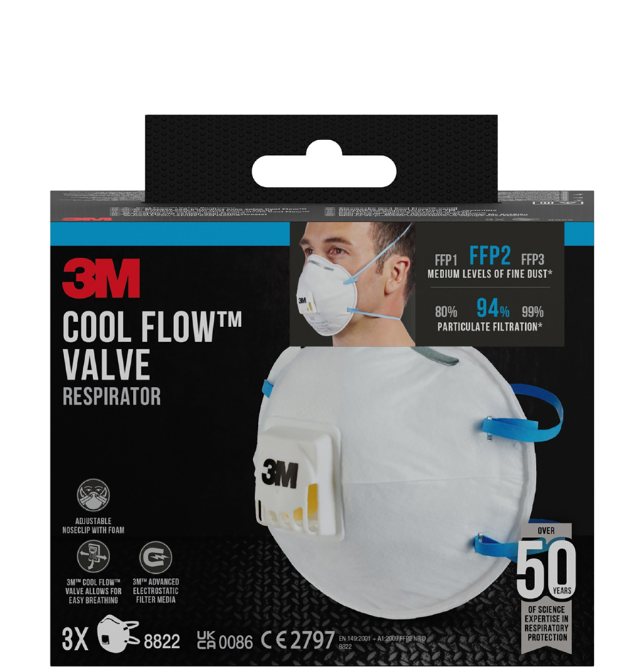 Masque respiratoire Cool Flow 8822, lot de 3