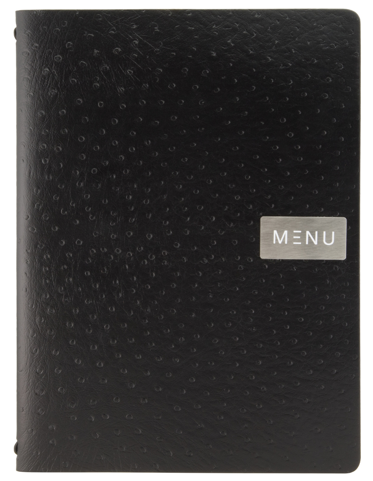 Securit Protège-menus EGO, A4, en cuir, noir