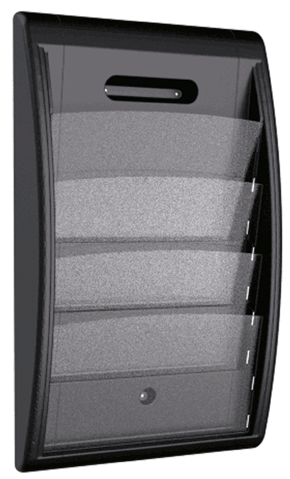 PAPERFLOW Porte-brochures mural Quick fit, 4 compartiments