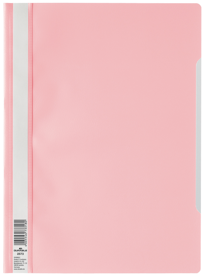 DURABLE Chemise à lamelle, A4, en PP, rose