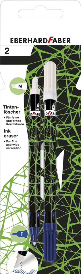 EBERHARD FABER Effaceur, blister de 2, vert fluo / noir