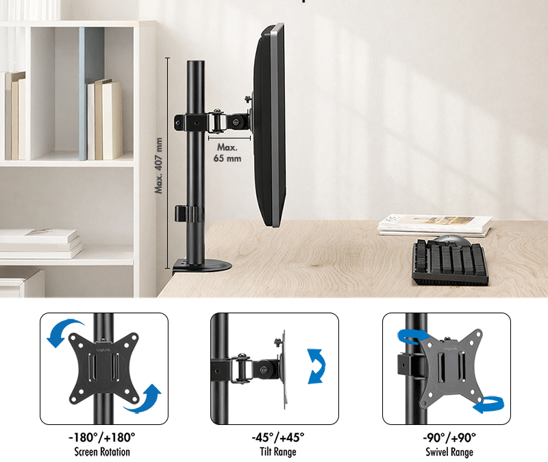 LogiLink Support pour 1 écran 17-32'