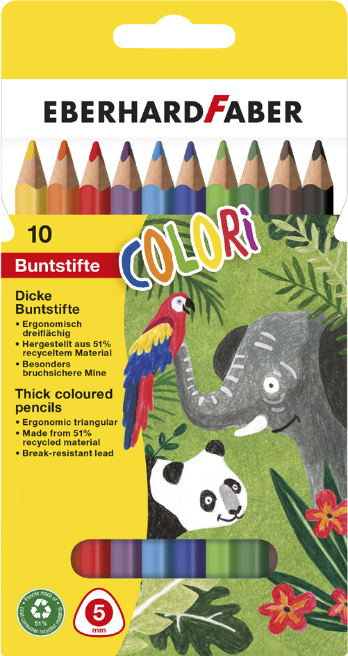 EBERHARD FABER Crayon de couleur COLORI Jumbo, étui de 10