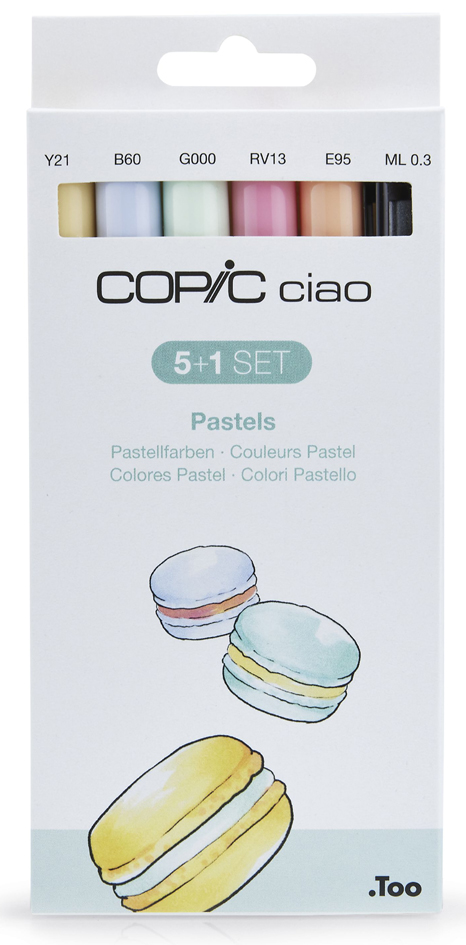 COPIC Marqueur ciao, kit de 5+1 'Pastels'