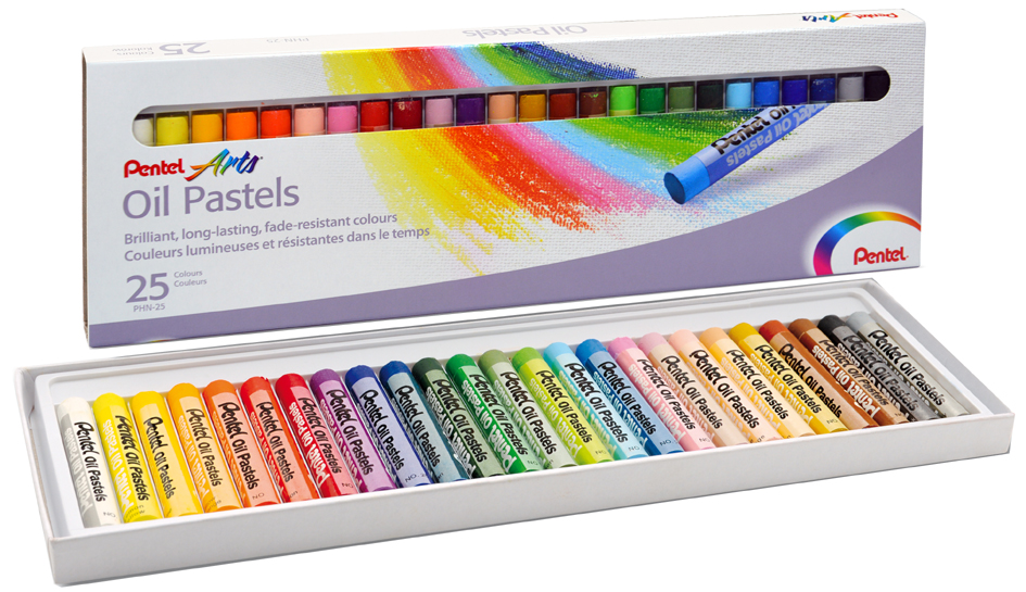 PentelArts Pastels à huile PHN4, étui en plastique de 25