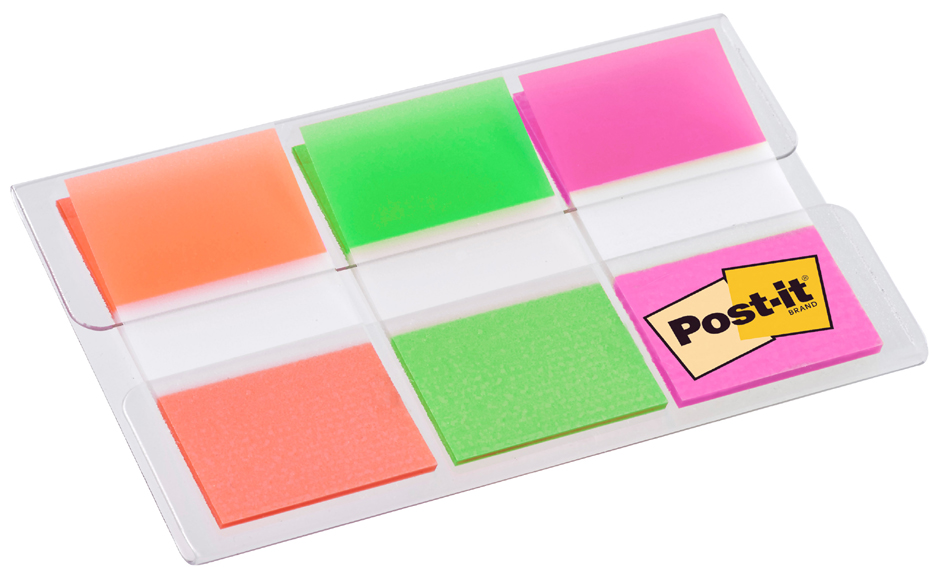 Post-it Marque-pages Index, 25,4 x 43,2 mm, 3 couleurs uni 25,4 x 43,2 mm 25 feuilles / bloc assorti 3 blocs