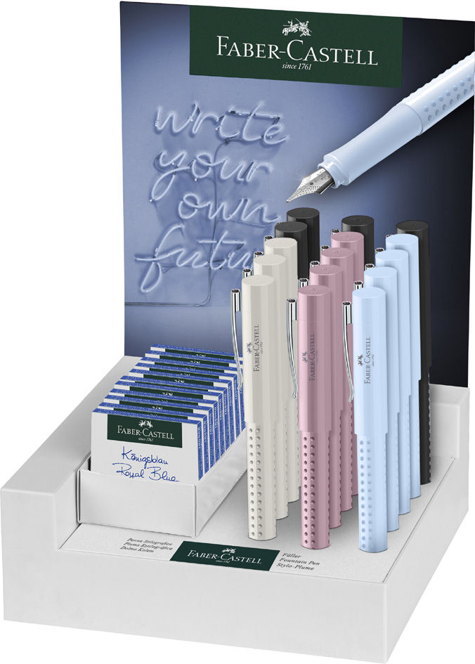 FABER-CASTELL Stylo plume GRIP 2010 M/B, en présentoir