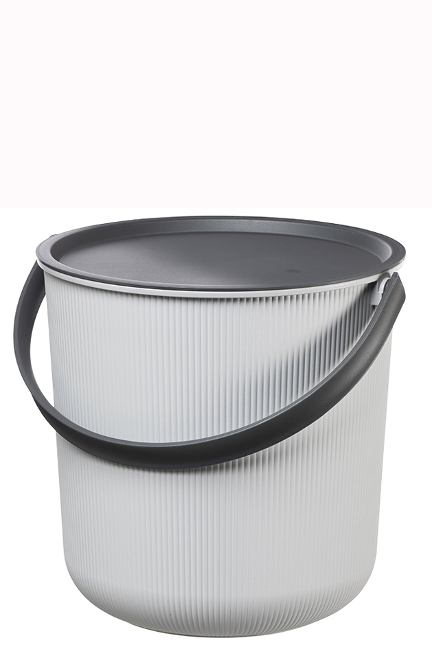 Plast team Seau de rangement AKITA, 10 litres, gris nuage